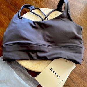 Adanola Dark Gray Cross-Back Sports Bra Size Medium New with Tags